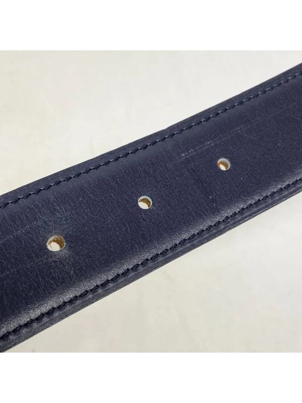 Hermes Belt Constance Box Calf Barenia Fauve Blue Navy Silver